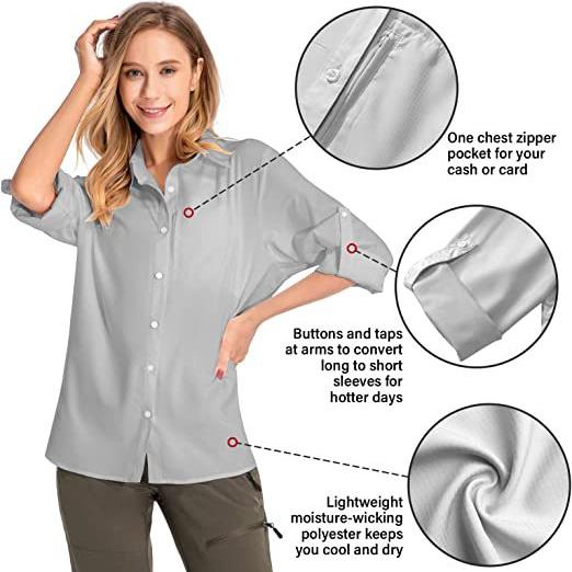 Women's Long Sleeve Sun Protec - Fishing Shirt Uv Protection reseña y precio