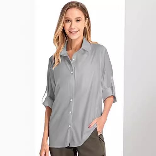 Women's Long Sleeve Sun Protec - Fishing Shirt Uv Protection reseña y precio