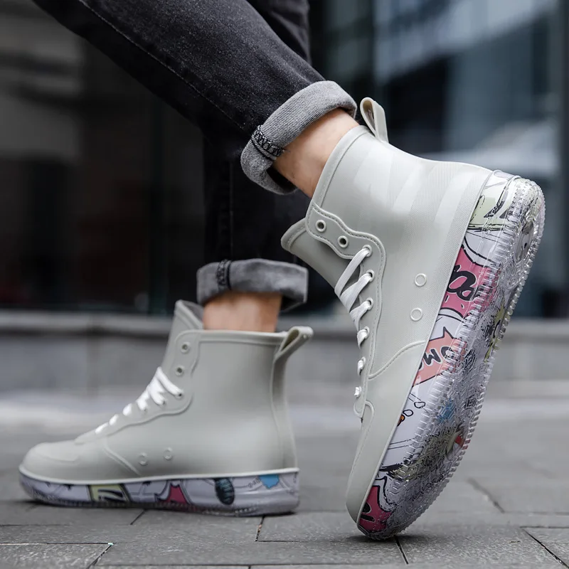 Men Rain Boots Fashion Trendy  - Fishing Boots reseña y precio