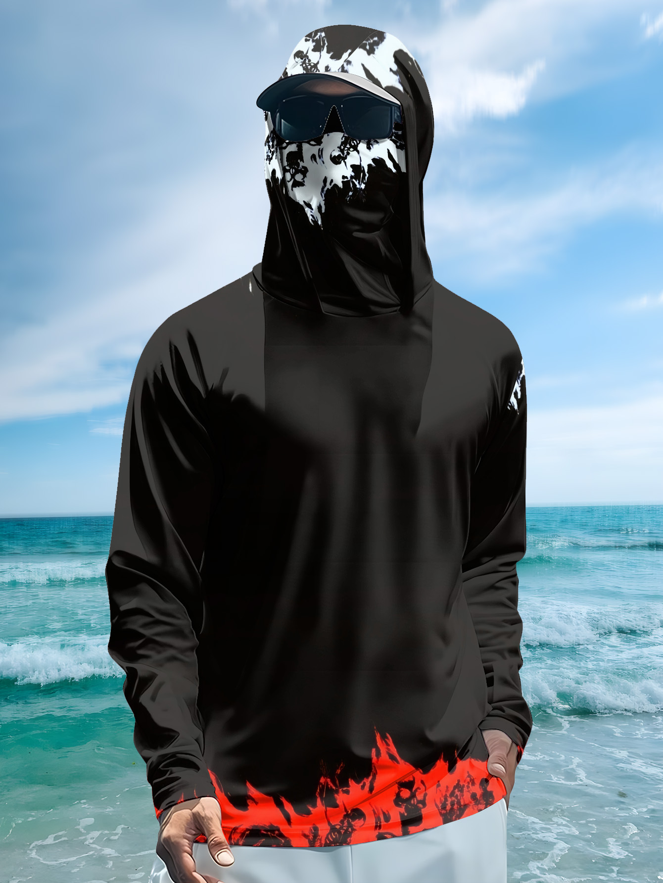 Men Hood Fishing Shirt long sl - Fishing Shirt Uv Protection reseña y precio