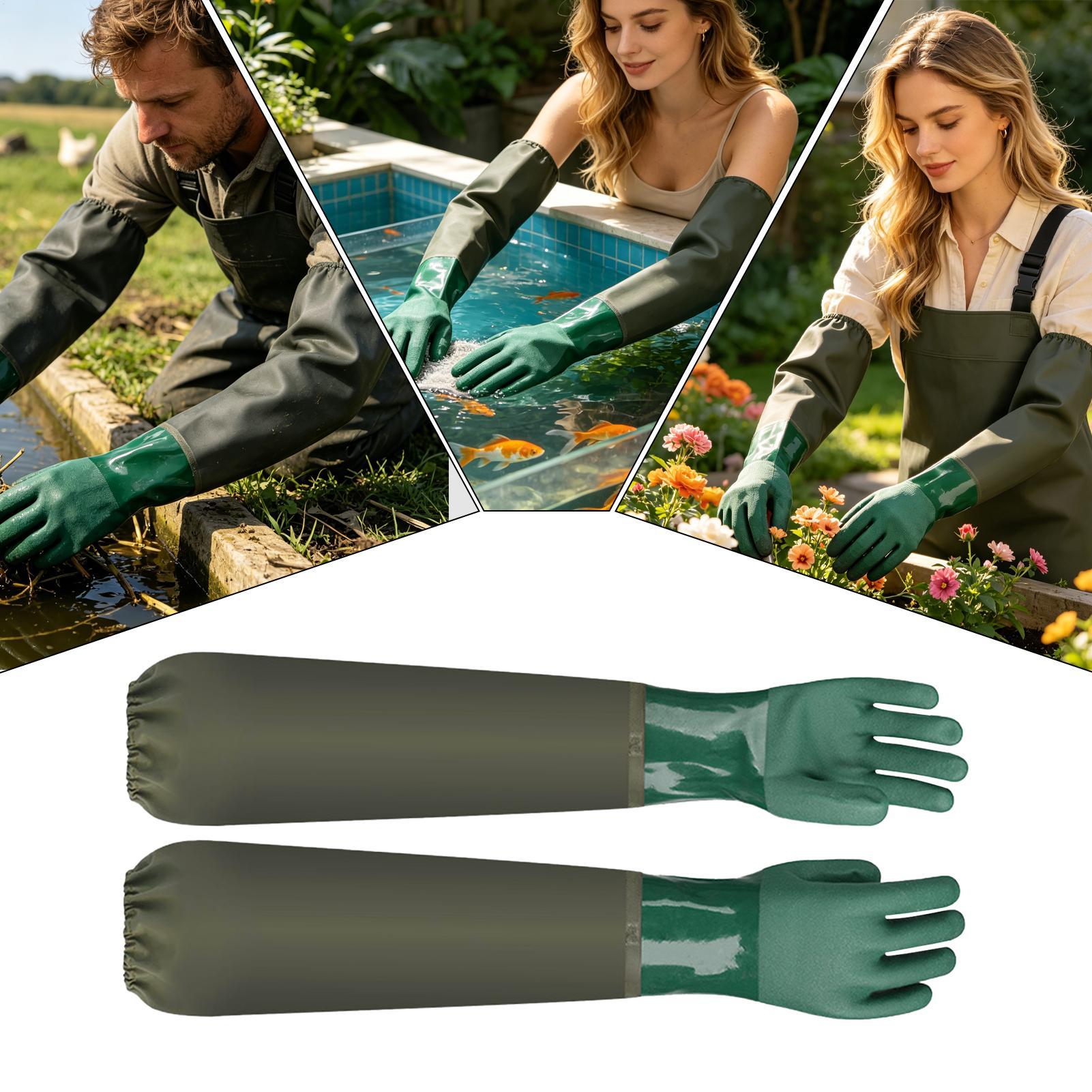 Waterproof Rubber Gloves Long  - Fishing Gloves reseña y precio