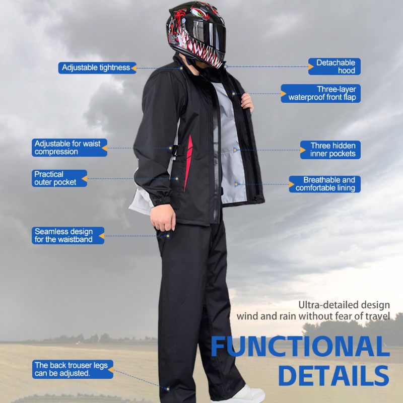 Motorcycle Raincoat Suit Men U - Fishing Jacket Waterproof reseña y precio