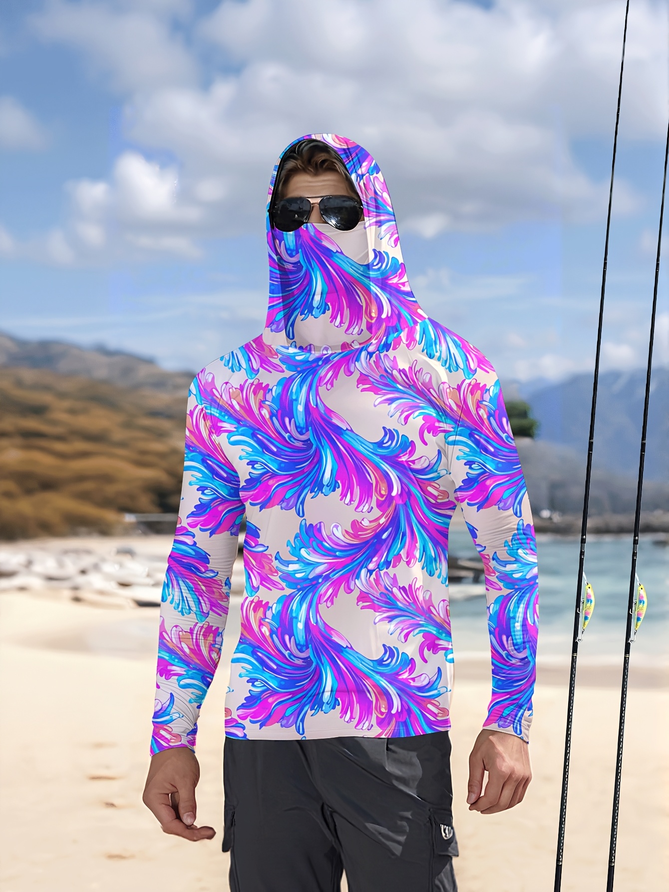 Men Hood Fishing Shirt long sl - Fishing Shirt Uv Protection reseña y precio