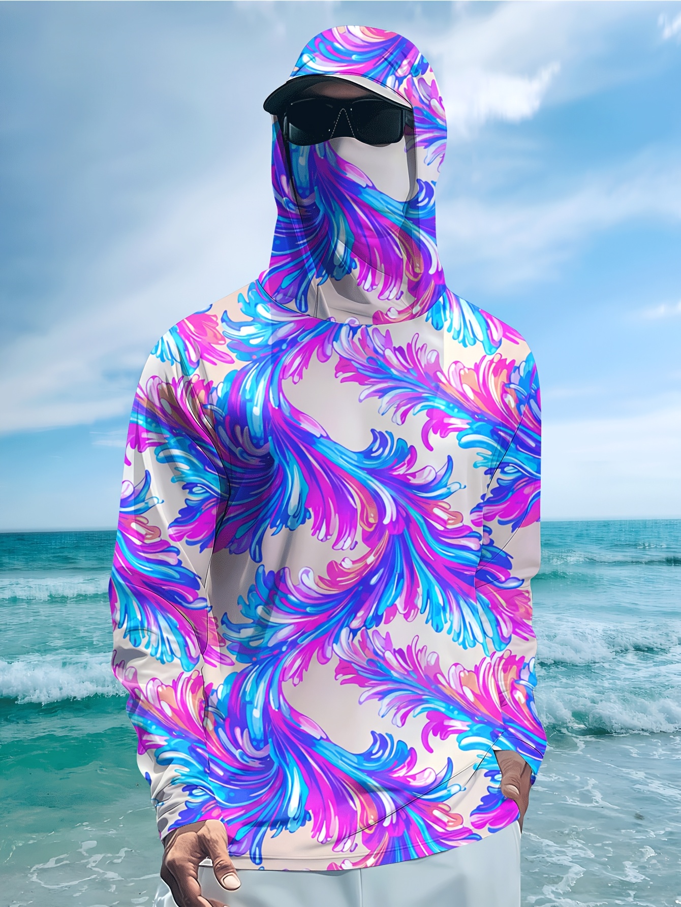 Men Hood Fishing Shirt long sl - Fishing Shirt Uv Protection reseña y precio