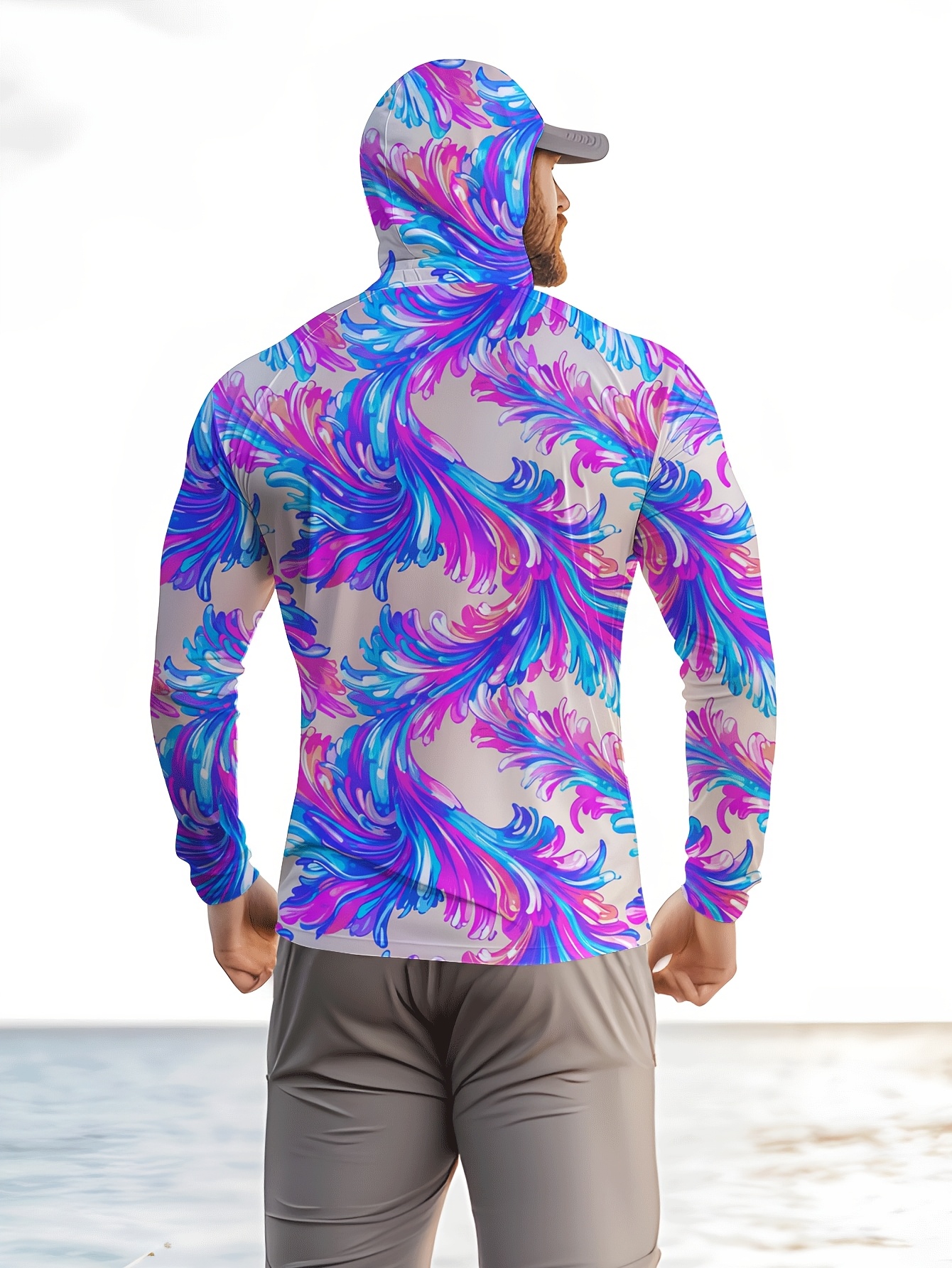 Men Hood Fishing Shirt long sl - Fishing Shirt Uv Protection reseña y precio