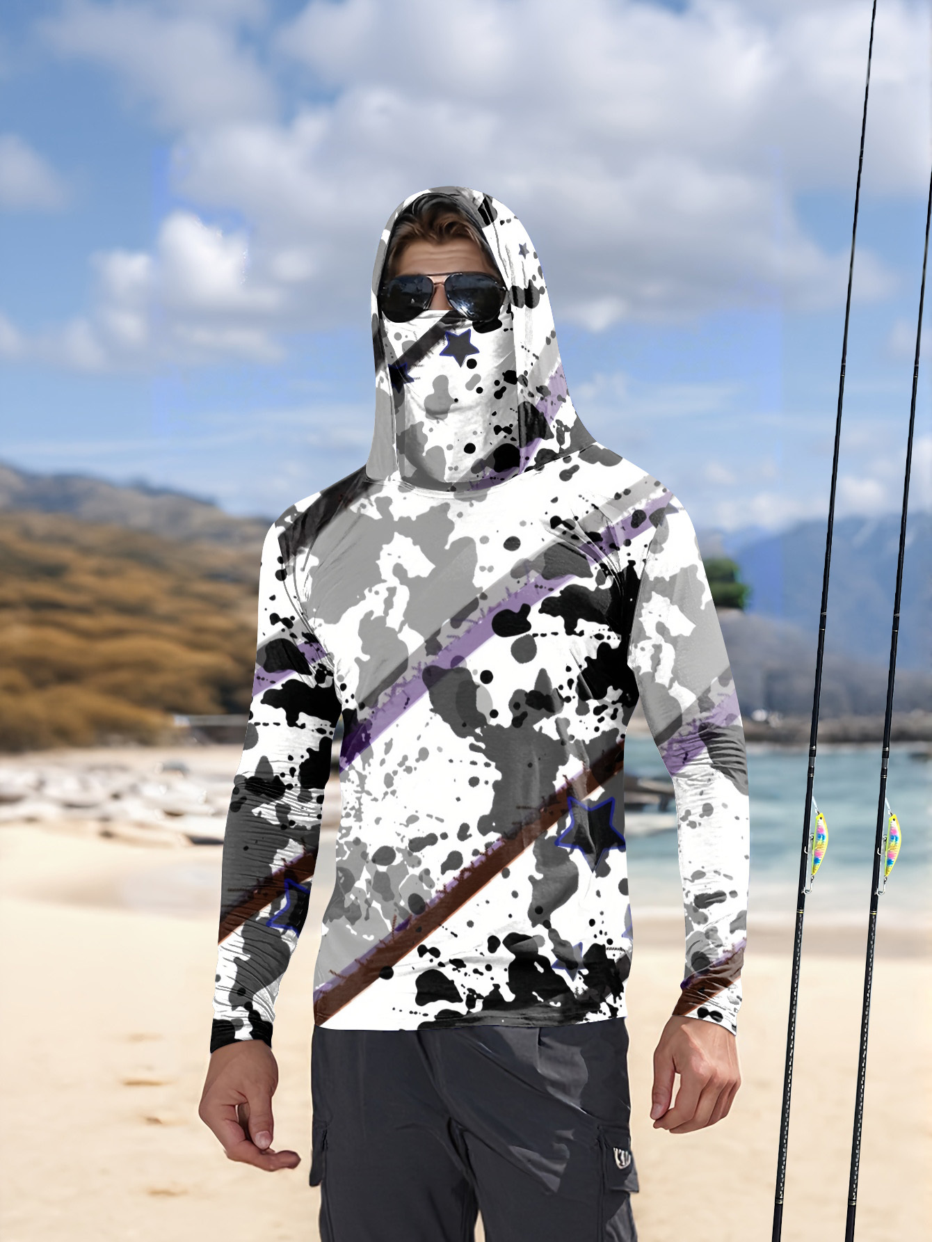 Men Hood Fishing Shirt long sl - Fishing Shirt Uv Protection reseña y precio