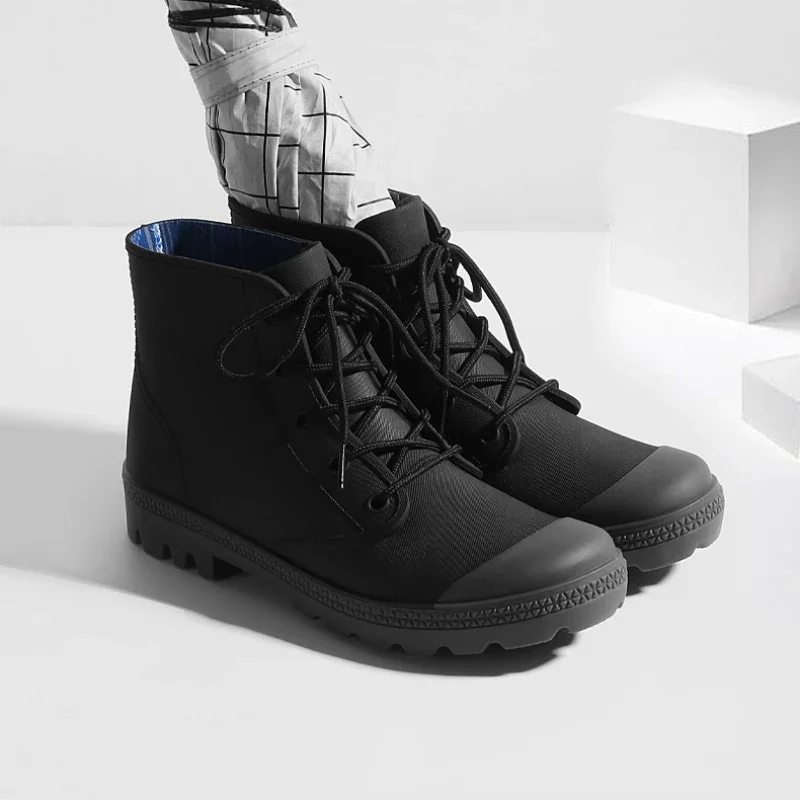 Winter Men Rain Boots Lace-up  - Fishing Boots reseña y precio
